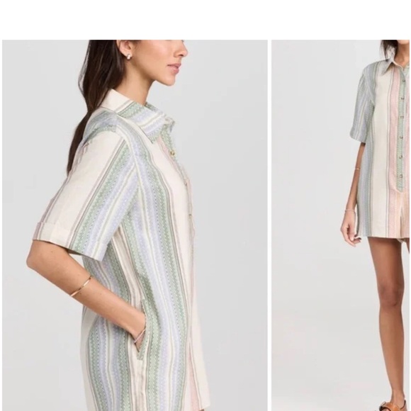 FREE PEOPLE Summer Heat Linen Romper Small - Picture 2 of 4